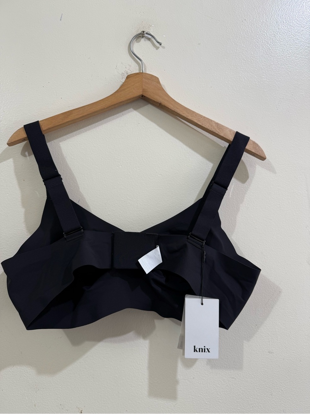 knix Black Ruffle-Front Camisole Bralette with Wide Straps